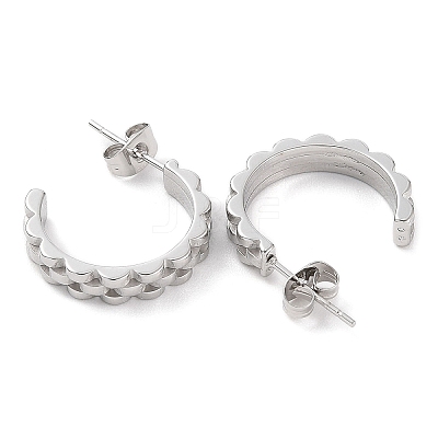 Non-Tarnish 304 Stainless Steel Round Stud Earrings EJEW-A104-30P-1
