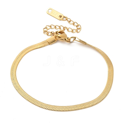 304 Stainless Steel Snake Chain Bracelets for Women Men STAS-S157-36A-G-1