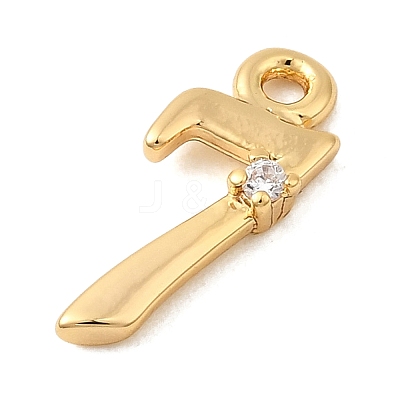 Brass Micro Pave Cubic Zirconia Charms KK-P340-24G-07-1