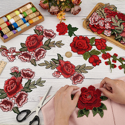 9 Styles Computerized Embroidery Cloth Self Adhesive Patches PATC-FG0002-39-1