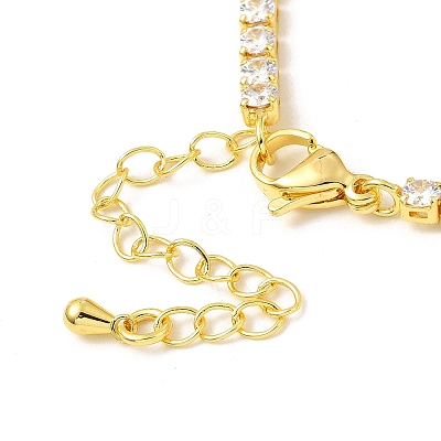 Clear Cubic Zirconia Tennis Bracelet BJEW-A132-02G-1