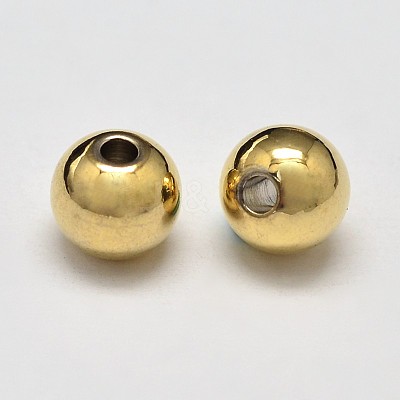 Rack Plating Brass Round Spacer Beads X-KK-I601-4mm-G-RS-1