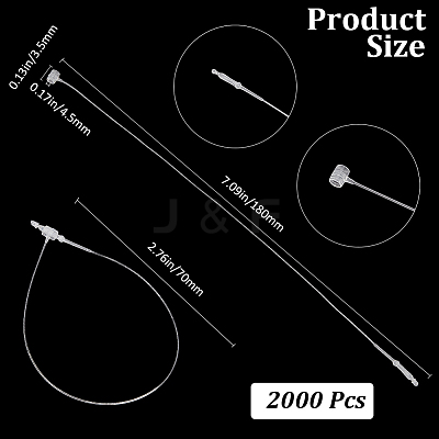 2000Pcs Plastic Price Tag Chains KY-CY0001-01F-02-1
