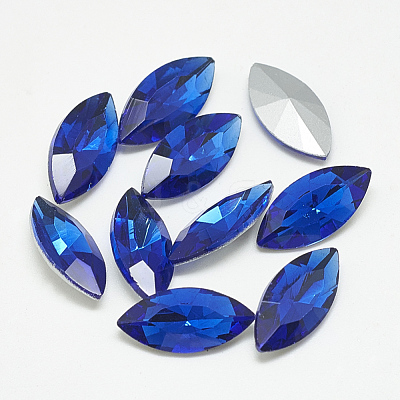 Pointed Back Glass Rhinestone Cabochons RGLA-T083-6x12mm-11-1