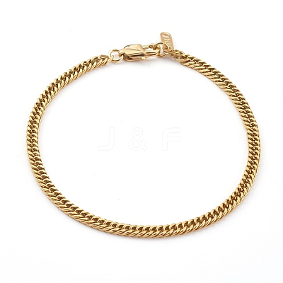 Men's 304 Stainless Steel Diamond Cut Curb Chain Bracelets BJEW-JB06019-02-1