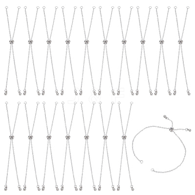 18Pcs Adjustable 304 Stainless Steel Cable Chains Bracelets Making AJEW-ME0001-02-1