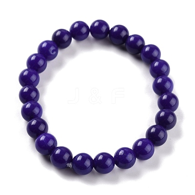 Dyed Natural Jade Beads Stretch Bracelets BJEW-G633-B-14-1