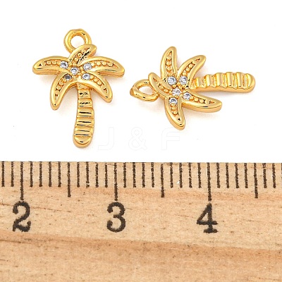 Brass with Clear Cubic Zirconia Pendants KK-N254-23G-1