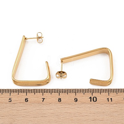 304 Stainless Steel Trapezoid Stud Earrings EJEW-P324-13G-1