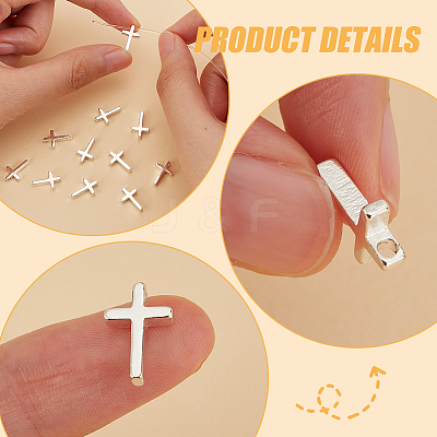 20Pcs Brass Tiny Cross Charms KK-BC0012-57-1