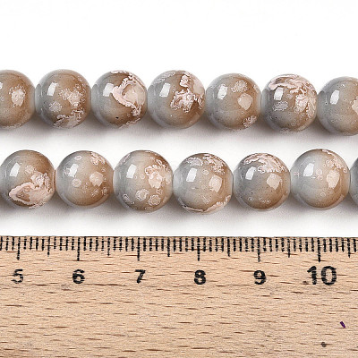 Baking Paint Glass Beads Strands DGLA-N008-10mm-08-1