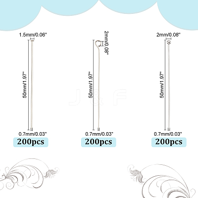 600Pcs 3 Styles 304 Stainless Steel Head Pins and Eye Pins Sets STAS-PH0004-89-1