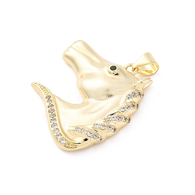 Brass Micro Pave Cubic Zirconia Pendants KK-S510-18G-1