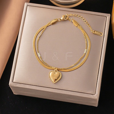 304 Stainless Steel Multi-Strand Bracelets BJEW-H620-02G-1