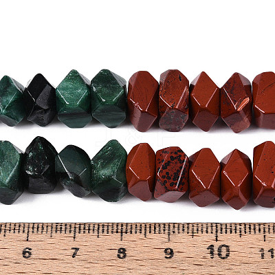 Natural Fuchsite & Red Jasper & Rainbow Moonstone Beads Strands G-T144-16B-01-1