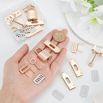 2 Sets Alloy Bag Lock Clasp Set FIND-WR0006-90-1