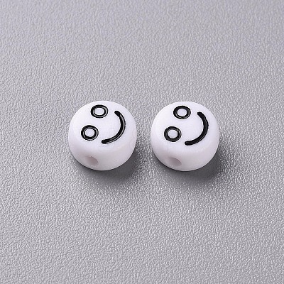 Opaque White Acrylic Beads X-MACR-N008-42-C01-1
