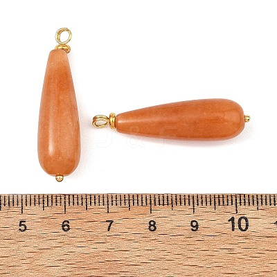 Natural Red Aventurine Pendants PALLOY-JF05882-1