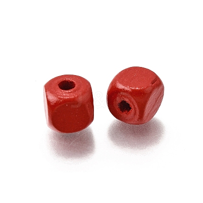 Spray Painted Wooden Beads WOOD-P021-01B-24-1