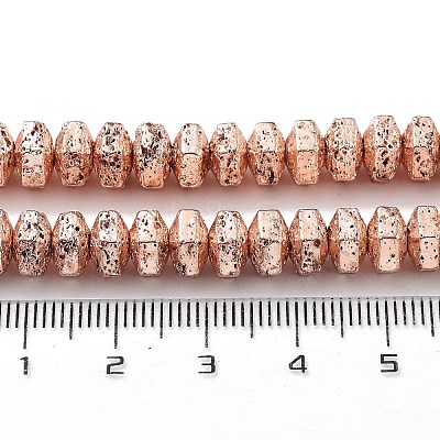 Electroplated Natural Lava Rock Beads Strands G-H303-A03-RG-1
