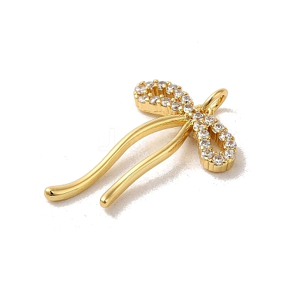 Brass Micro Pave Clear Cubic Zirconia Pendants KK-R155-01G-1