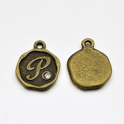 Antique Bronze Plated Alloy Rhinestone Charms LS-ALRI-J152-P-NF-1