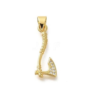 Rack Plating Brass Micro Pave Cubic Zirconia Pendants KK-Z086-66G-05-1