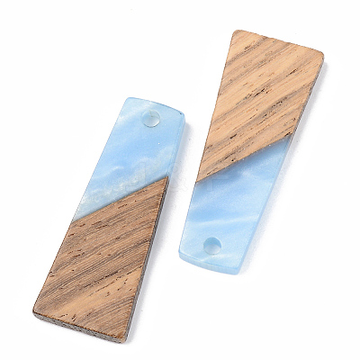 Opaque Resin & Walnut Wood Pendants LS-X-RESI-S389-040A-C01-1