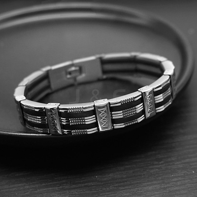 304 Stainless Steel Punk Rock Chain Bracelets for Men WG87BE9-01-1