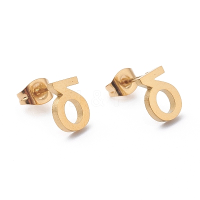 Ion Plating(IP) 304 Stainless Steel Stud Earrings STAS-Z028-A-15G-1