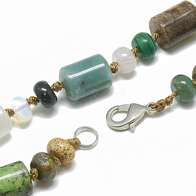 Natural & Synthetic Gemstone Beaded Necklaces NJEW-S392-24-1