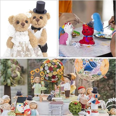 40pcs 4 Style Christmas Theme Plastic Doll Hat DIY-NB0006-44-1