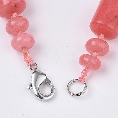 Natural Rhodochrosite Beaded Necklaces NJEW-S392-27-1