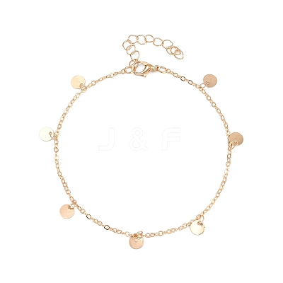 Alloy Colorful Rhinestone Chain Disc Butterfly Tassel 4 Layered Anklets for Women AJEW-A069-01B-G-1