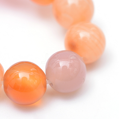Round Dyed Natural Red Agate Bead Strands LS-G-R345-6mm-09-1
