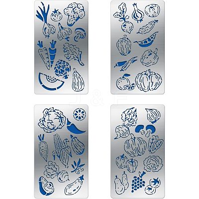 4Pcs 4 Style 304 Stainless Steel Cutting Dies Stencils DIY-FG0002-17-1