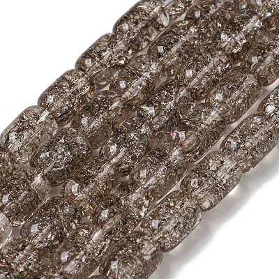 Transparent Crackle Glass Beads Strands X-GLAA-NH0001-04E-1