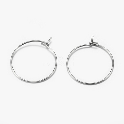 316 Surgical Stainless Steel Hoop Earrings Findings STAS-F149-32P-E-1