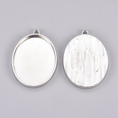 Tibetan Style Alloy Oval Tray Pendant Cabochon Settings LS-TIBEP-A19948-P-LF-1