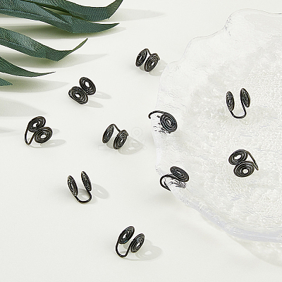 10Pcs Stainless Steel Spiral Pad Cuff Earrings EJEW-HS0001-03EB-1