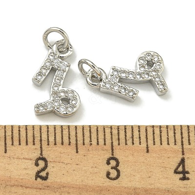 Rack Plating Brass Micro Pave Cubic Zirconia Pendants KK-K386-02L-P-1
