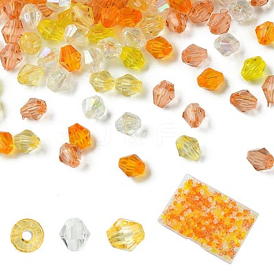 500Pcs 5 Colors Transparent Acrylic Beads TACR-YW0002-07B-1