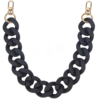 1Pc Black Frosted Opaque Acrylic Cuban Link Chain Bag Handles FIND-CN0002-55-1