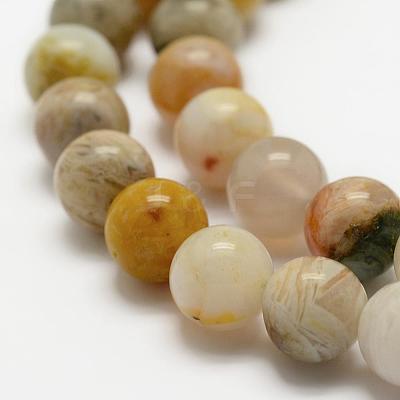Natural Bamboo Leaf Agate Beads Strands G-K194-8mm-01-1