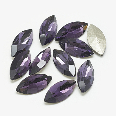 Pointed Back Glass Rhinestone Cabochons RGLA-T083-9x18mm-16-1