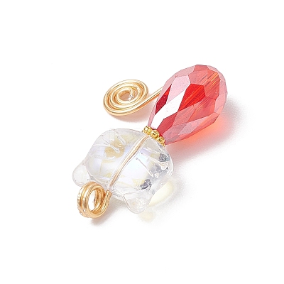 Cat Shape Glass Pendants PALLOY-JF03718-01-1