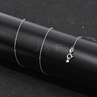 925 Sterling Silver Cable Chain Adjustable Slider Necklaces for Women NJEW-U030-01S-01-1
