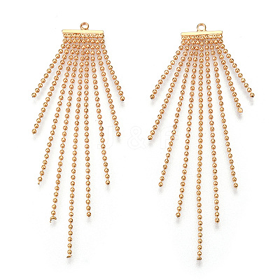 Brass Tassel Big Pendants KK-T038-132G-1