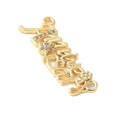 Brass Micro Pave Clear Cubic Zirconia Links KK-D357-03G-G-1
