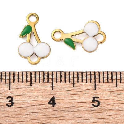 Ion Plating(IP) 304 Stainless Steel Enamel Fruit Connector Charms STAS-P373-01G-1